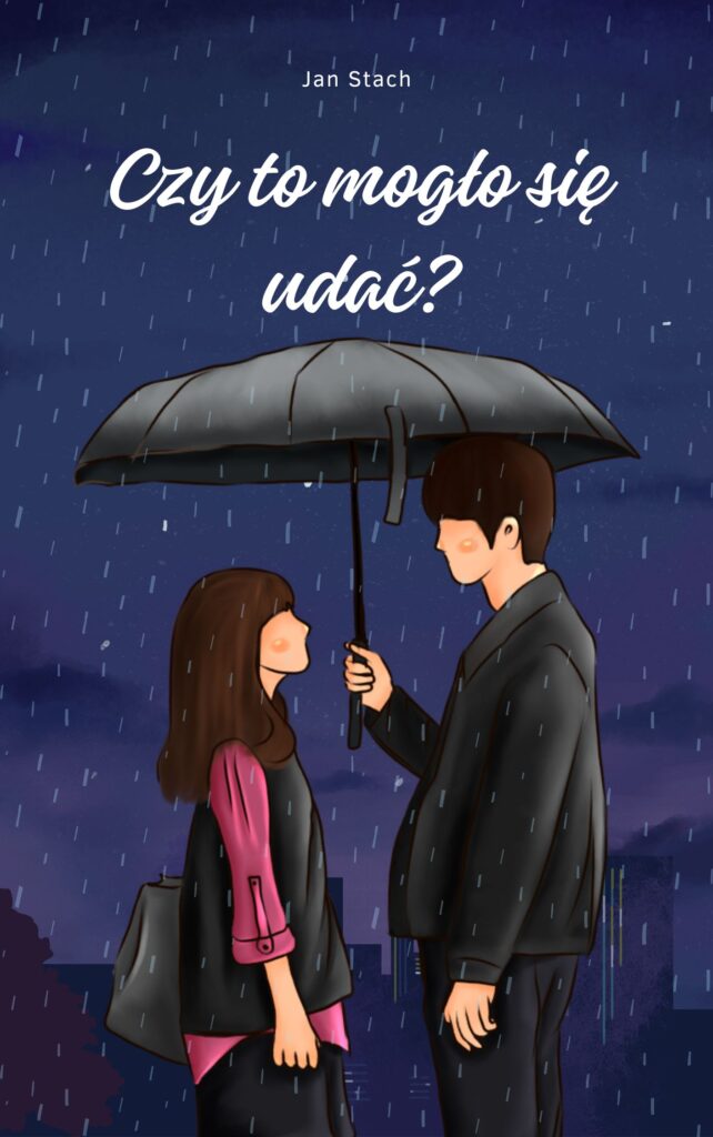 Para stoi pod parasolem, twarzami zwróconymi do siebie